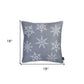 18" Silver Christmas Snowflakes Fabric Throw Pillow Cover