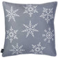 18" Silver Christmas Snowflakes Fabric Throw Pillow Cover