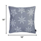18" Silver Christmas Snowflakes Fabric Throw Pillow Cover