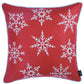18" Red Christmas Snowflakes Decorative Throw Pillow Cover