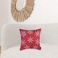 18" Red Christmas Snowflakes Decorative Throw Pillow Cover