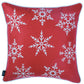18" Red Christmas Snowflakes Decorative Throw Pillow Cover