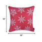 18" Red Christmas Snowflakes Decorative Throw Pillow Cover