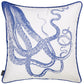 18" Blue And White Fabric Throw Pillow Cover