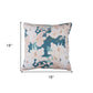 18" Blue and Pink Floral Throw Pillow Cover
