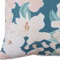 18" Blue and Pink Floral Throw Pillow Cover