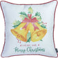 18"X18" Christmas Bells Printed Decorative Throw Pillow Cover