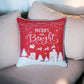 18"X18" Red Printed Christmas Decorative Throw Pillow Cover