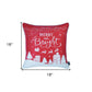 18"X18" Red Printed Christmas Decorative Throw Pillow Cover