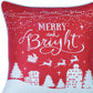 18"X18" Red Printed Christmas Decorative Throw Pillow Cover