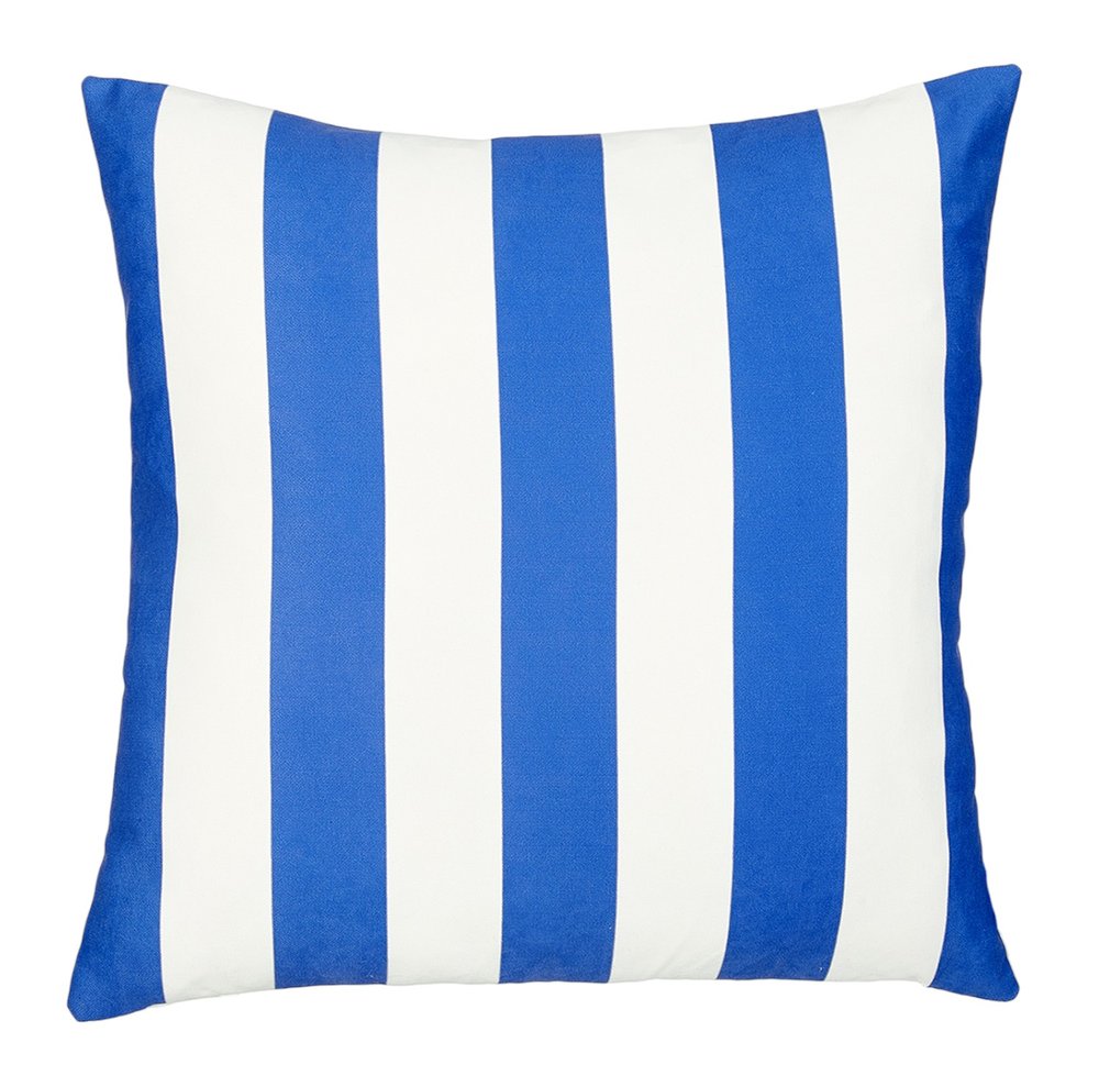 18" Blue And White Fabric Throw Pillow Cover