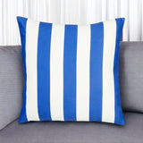 18" Blue And White Fabric Throw Pillow Cover