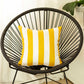 18" Yellow and White Striped Throw Pillow Cover