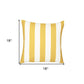 18" Yellow and White Striped Throw Pillow Cover