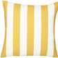 18" Yellow and White Striped Throw Pillow Cover