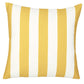 18" Yellow and White Striped Throw Pillow Cover