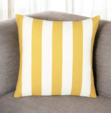 18" Yellow and White Striped Throw Pillow Cover