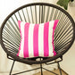 18" Pink and White Striped Throw Pillow Cover
