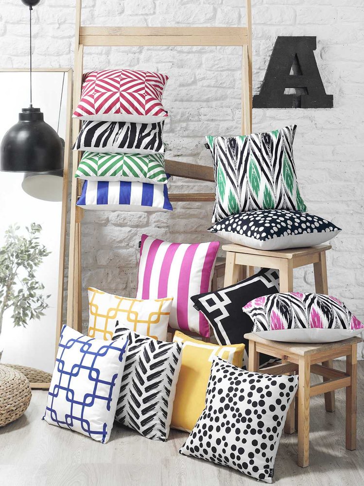 18" Pink and White Striped Throw Pillow Cover