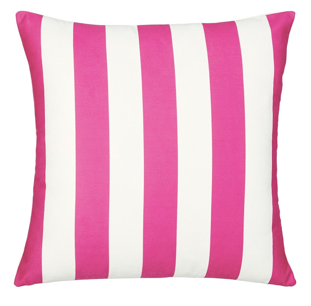 18" Pink and White Striped Throw Pillow Cover