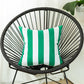 18" Green and White Striped Throw Pillow Cover