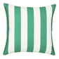 18" Green and White Striped Throw Pillow Cover