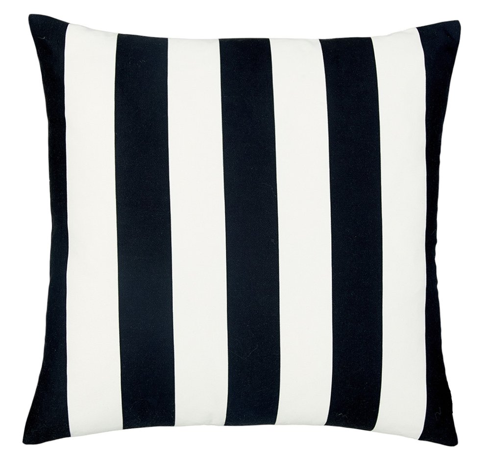 18" Black and White Striped Throw Pillow Cover
