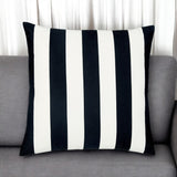 18" Black and White Striped Throw Pillow Cover