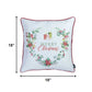 Merry Christmas Wreath Square Decorative Throw Pillow Cover