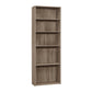 71" Taupe Distressed Wood Adjustable Five Tier Bookcase