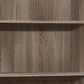 71" Taupe Distressed Wood Adjustable Five Tier Bookcase