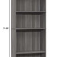 71" Gray Wood Adjustable Five Tier Bookcase