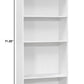 71" White Wood Adjustable Five Tier Bookcase