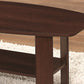 Set of Three 36" Dark Brown Coffee Table With Shelf