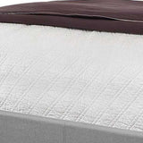 Solid Wood Queen Tufted Gray Upholstered Linen Bed With Nailhead Trim