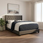 Solid Wood Queen Tufted Gray Upholstered Velvet Bed With Nailhead Trim