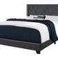 Solid Wood Queen Tufted Gray Upholstered Velvet Bed With Nailhead Trim