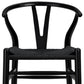 Black Solid Wood Counter Height Bar Chair