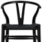 Black Solid Wood Counter Height Bar Chair