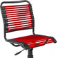 Red and Black Adjustable Swivel Bungee Rolling Office Chair