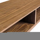 47" Brown and Black Wood And Metal Sled Coffee Table With Two Shelves