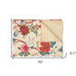50" X 70" Yellow and Red Kantha Cotton Floral Throw Blanket with Embroidery