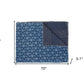 50" X 70" Blue Kantha Cotton Floral Throw Blanket with Embroidery