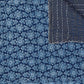 50" X 70" Blue Kantha Cotton Floral Throw Blanket with Embroidery