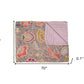 50" X 70" Gray and Pink Kantha Cotton Floral Throw Blanket with Embroidery