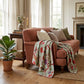 50" X 70" Gray and Pink Kantha Cotton Floral Throw Blanket with Embroidery