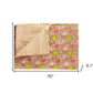 50" X 70" Maroon Yellow and Green Kantha Cotton Floral Throw Blanket with Embroidery