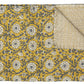 50" X 70" Yellow and Gray Kantha Cotton Floral Throw Blanket
