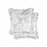 18" X 18" X 5" Gradient Gray Faux Fur  2Pack Pillow