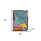 50" X 70" Green and White Quilted Cotton Patchwork Throw Blanket with Embroidery